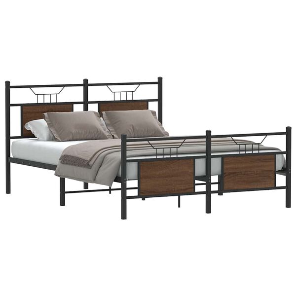 vidaXL Bedframe zonder matras bewerkt hout bruin eikenkleur 140x190 cm