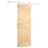 vidaXL Schuifdeur Natuurlijk en Wit 70 x 210 cm Massief Grenenhout