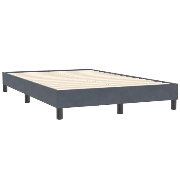 vidaXL Boxspring met matras fluweel donkergrijs 120x210 cm