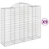 vidaXL Schanskorven 9 st gewelfd 200x50x160/180 cm ijzer