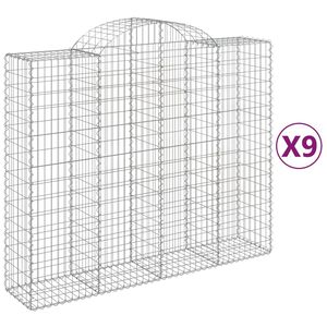 vidaXL Schanskorven 9 st gewelfd 200x50x160/180 cm ijzer