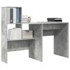 vidaXL Bureau met plank Beton Grijs 131,5 x 50 x 106,5 cm Bewerkt hout