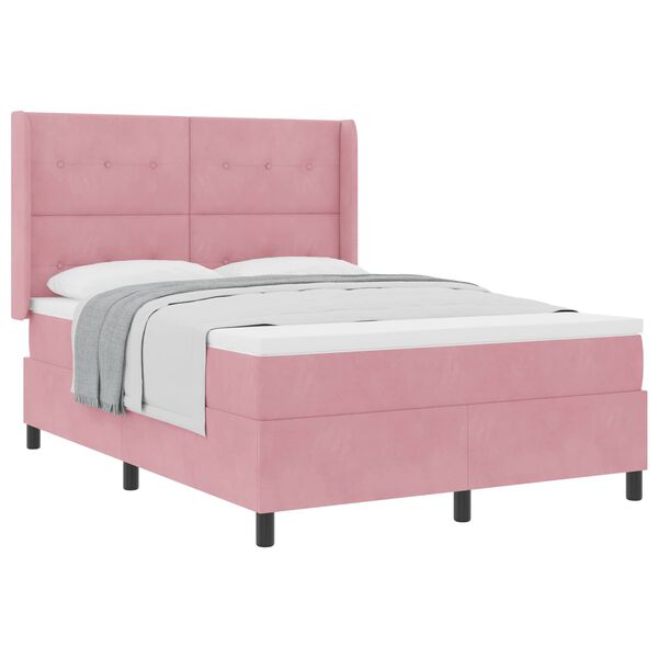 vidaXL Boxspringbed met matras Roze 160 x 200 cm Fluweel