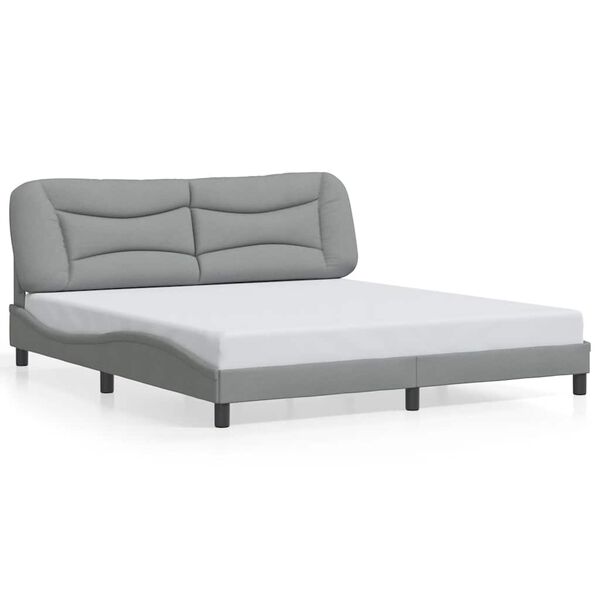 vidaXL Bedframe zonder matras "Hvar" stof lichtgrijs 180x200 cm