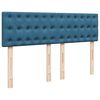 vidaXL Boxspring met matras fluweel blauw 160x200 cm