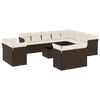 vidaXL 13-delige Loungeset met kussens poly rattan bruin