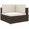 vidaXL Hoekbank 1 st met kussens poly rattan bruin
