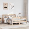 vidaXL Bedframe met hoofdbord massief grenenhout 140x190 cm