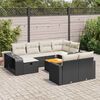vidaXL 11-delige Loungeset met kussens poly rattan zwart
