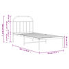 vidaXL Bedframe met hoofdbord metaal wit 90x200 cm