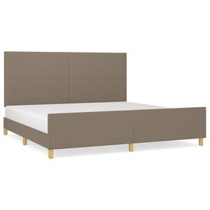 vidaXL Bedframe zonder matras stof taupe 200x200 cm