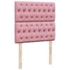 vidaXL Boxspring met matras fluweel roze 100x200 cm