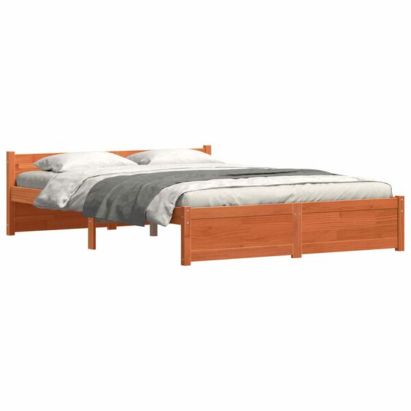 vidaXL Bedframe Wasbruin 205.5 x 95.5 x 51 cm Massief grenenhout