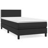 vidaXL Boxspring met matras kunstleer zwart 90x200 cm