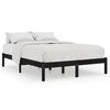 vidaXL Bedframe massief grenenhout zwart 140x190 cm