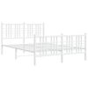 vidaXL Bedframe met hoofd- en voeteneinde metaal wit 140x190 cm