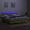 vidaXL Boxspring met matras en LED stof groen 180x200 cm