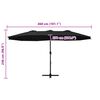 vidaXL Parasol met aluminium paal 460x270 cm zwart
