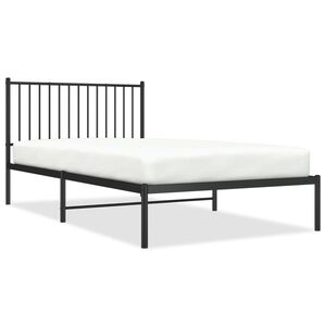 vidaXL Bedframe met hoofdbord metaal zwart 107x203 cm