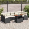 vidaXL Tuin Sofa Set met opslag 8 pcs Zwart Poly riet