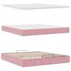 vidaXL Ottoman bed met matras 200x200 cm fluweel roze