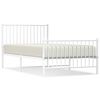 vidaXL Bedframe met hoofd- en voeteneinde metaal wit 100x190 cm