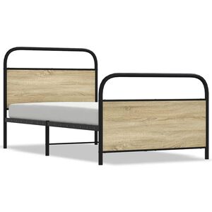 vidaXL Bedframe zonder matras bewerkt hout sonoma eikenkleur 90x200 cm
