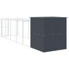 vidaXL Hondenhok met ren 165x659x181 cm gegalvaniseerd staal antraciet