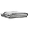 vidaXL Bedframe met LED-verlichting bewerkt hout betongrijs 135x190 cm