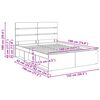 vidaXL Bedframe met hoofdeinde Beton 140 x 190 cm Massief grenenhout