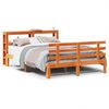vidaXL Bedframe met hoofdbord massief grenenhout wasbruin 120x190 cm