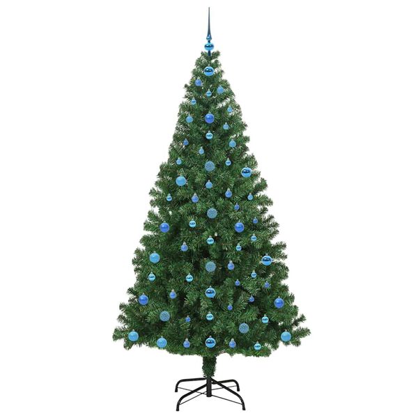 vidaXL Kunstkerstboom Groen 210 cm PVC en Staal en Kunststof