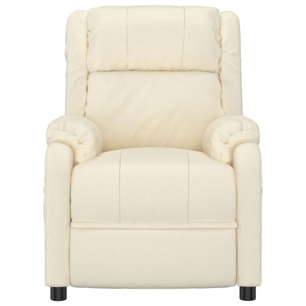 vidaXL Massagestoel elektrisch kunstleer crèmekleurig