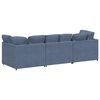 vidaXL Modulaire bank met kussens corduroy stof blauw