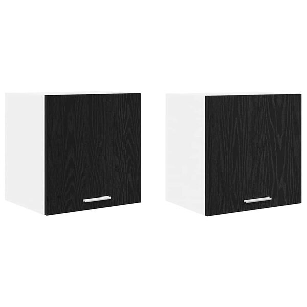 vidaXL Hangkast 2 pcs Zwarte Eik en Wit 40 x 31 x 40 cm Bewerkt hout