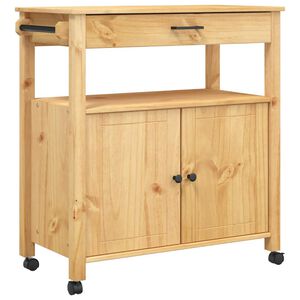 vidaXL Keuken Trolley MONZA Brown 84 x 40 x 90 cm Massief Vurenhout