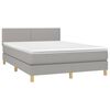 vidaXL Boxspring met matras stof lichtgrijs 140x190 cm