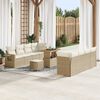 vidaXL Tuin Sofa Set met kussen 11 pcs Beige Poly riet