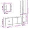 vidaXL 4-delige Badkamermeubelset bewerkt hout zwart