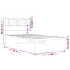 vidaXL Bedframe met hoofdbord metaal wit 80x200 cm