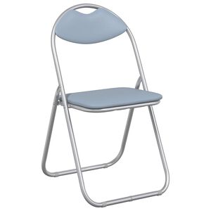vidaXL Inklapbare stoel 8 st Nep Leer Grijs 48 x 43,5 x 81 cm