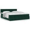 vidaXL Ottoman bed met matrassen 200x200cm fluweel donkergroen