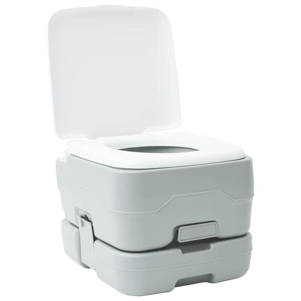 vidaXL Camping Toilet Grijs en Wit 41,5 x 36,5 x 30 cm Polyetheen