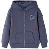 Kindervest met capuchon en rits 104 gem&ecirc;leerd donkerblauw