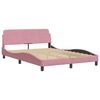 vidaXL Bed met matras fluweel roze 140x200 cm