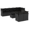 vidaXL 9-delige Loungeset met kussens poly rattan zwart