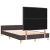 vidaXL Bedframe met hoofdeinde Donkerbruin 140 x 190 cm Stof