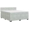 vidaXL Boxspringbed met matras Lichtgrijs 160 x 200 cm Fluweel