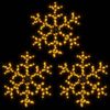 vidaXL Kerstfiguur sneeuwvlok met LED's 3 st 59x59 cm warmwit