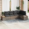 vidaXL Tuin Sofa Set met kussen met opslag 5 pcs Grijs Poly riet